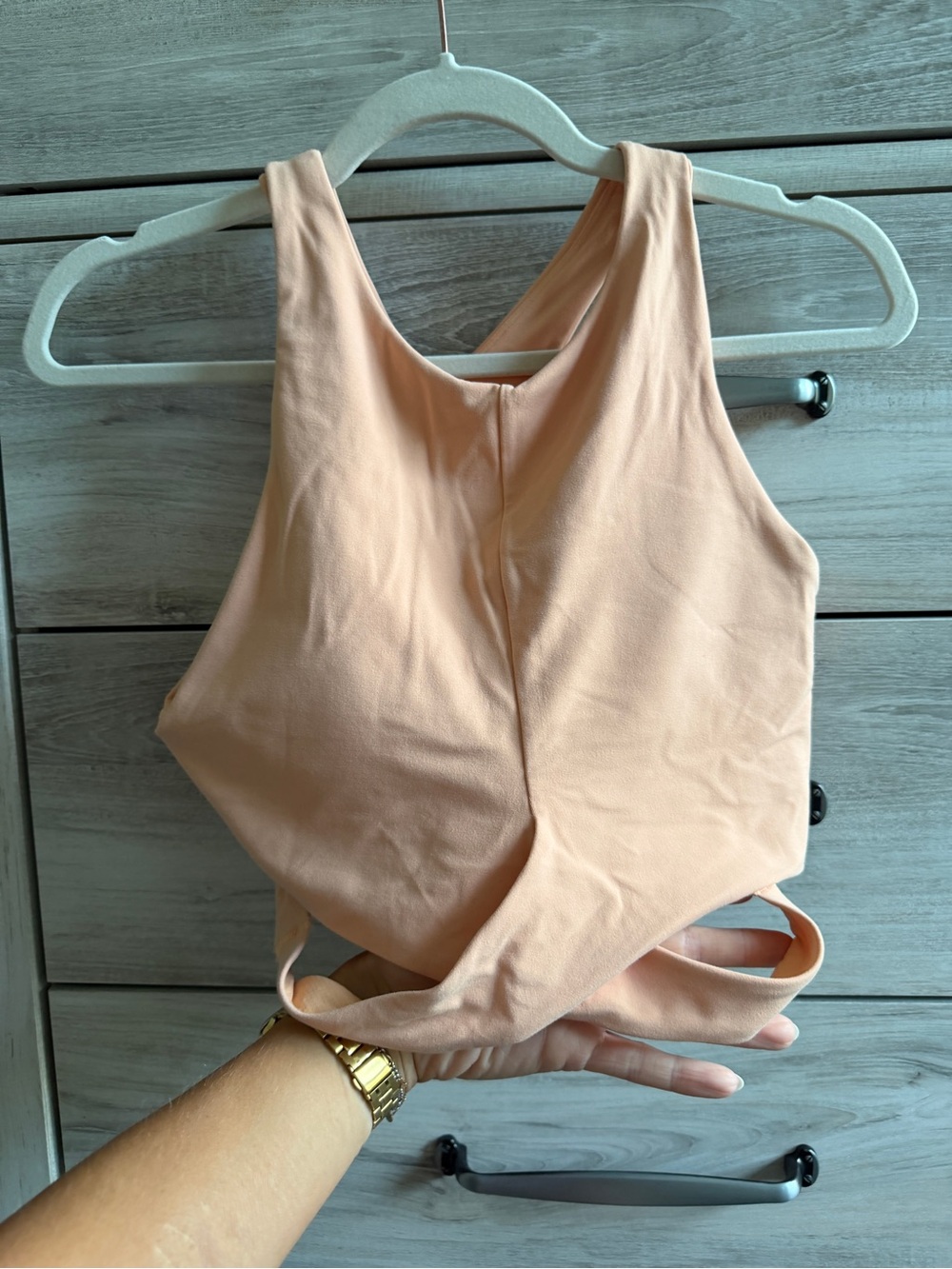 Athleta Peach High-Neck Crop Tank